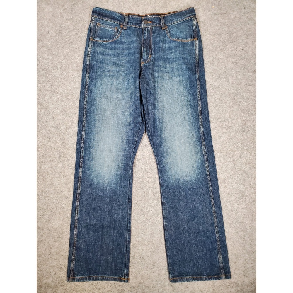 Wrangler Retro Jeans Mens 34x34 Blue Demim Relaxed Boot Western Workwear